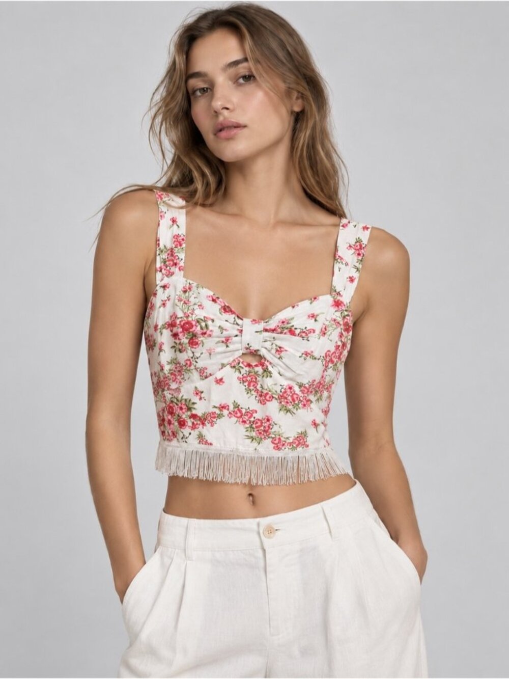 Midnight Sky Floral Crop Top
